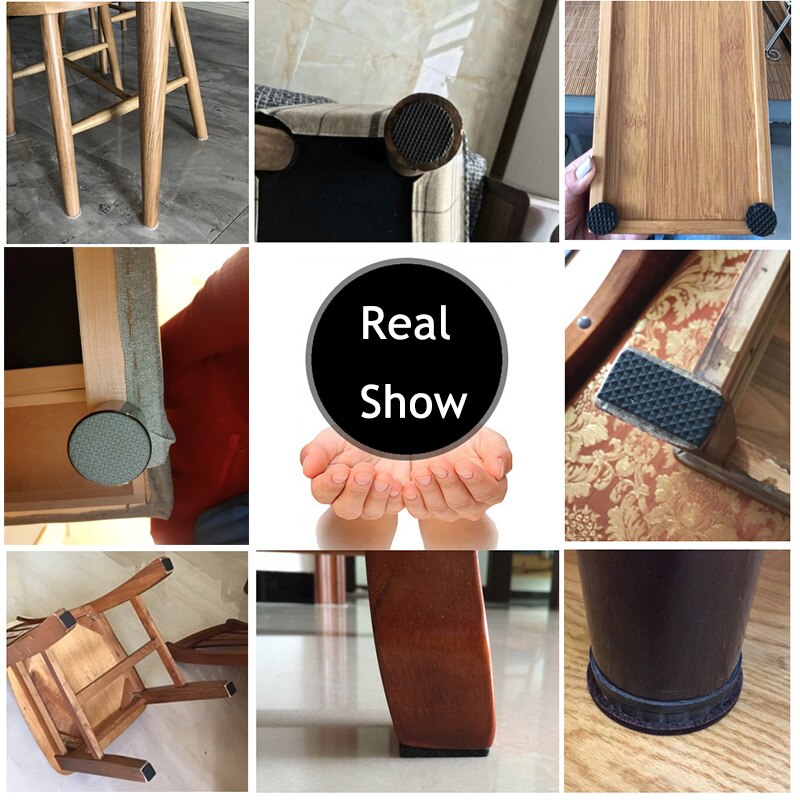 NAIERDI-alfombrilla autoadhesiva para muebles, almohadillas de fieltro antideslizantes, amortiguador para silla, Protector de mesa, Hardware, 1-24 Uds.