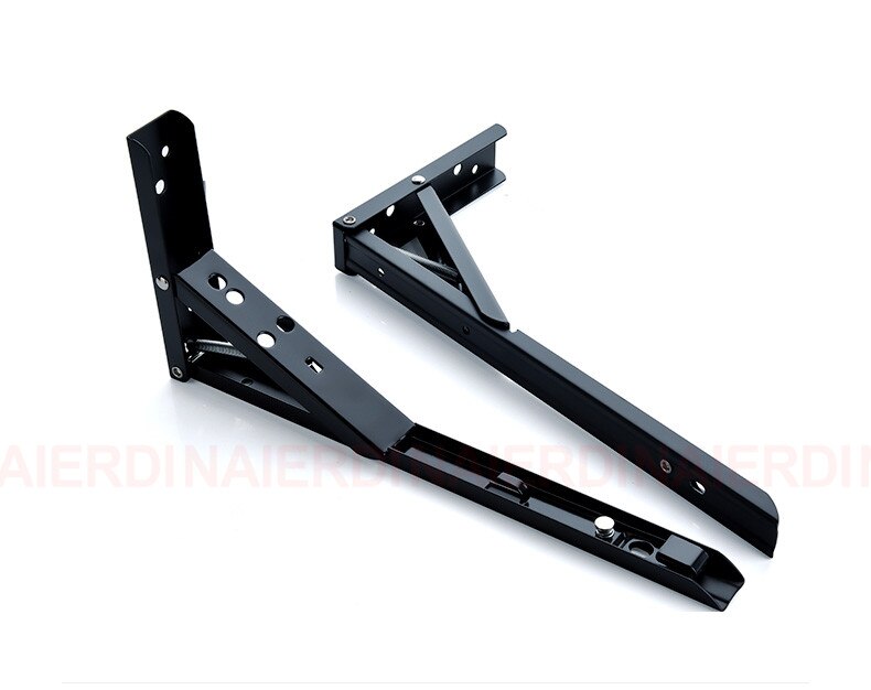 NAIERDI-Soporte de estante triangular plegable de acero, soporte de estante ajustable montado en la pared, banco, mesa, 2 uds.