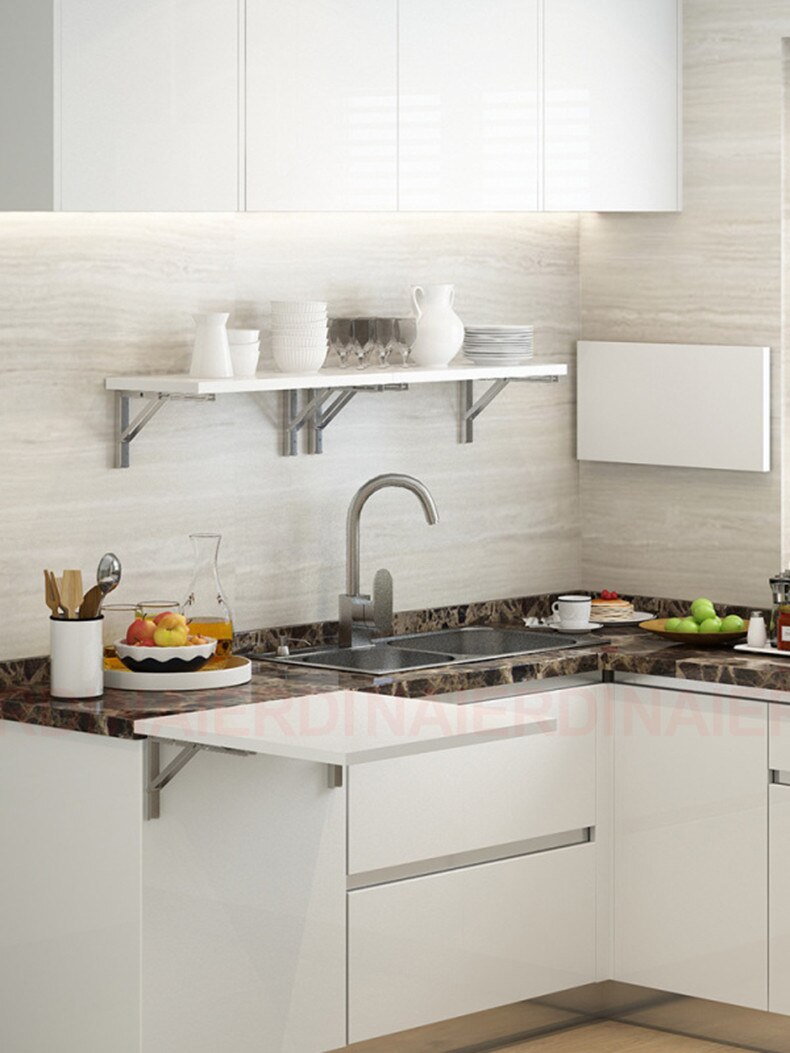 NAIERDI-Soporte de estante triangular plegable de acero, soporte de estante ajustable montado en la pared, banco, mesa, 2 uds.