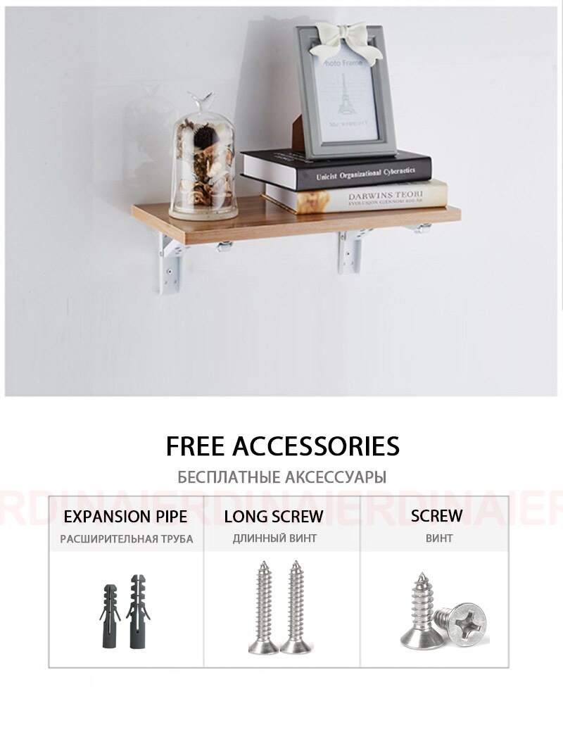 NAIERDI-Soporte de estante triangular plegable de acero, soporte de estante ajustable montado en la pared, banco, mesa, 2 uds.