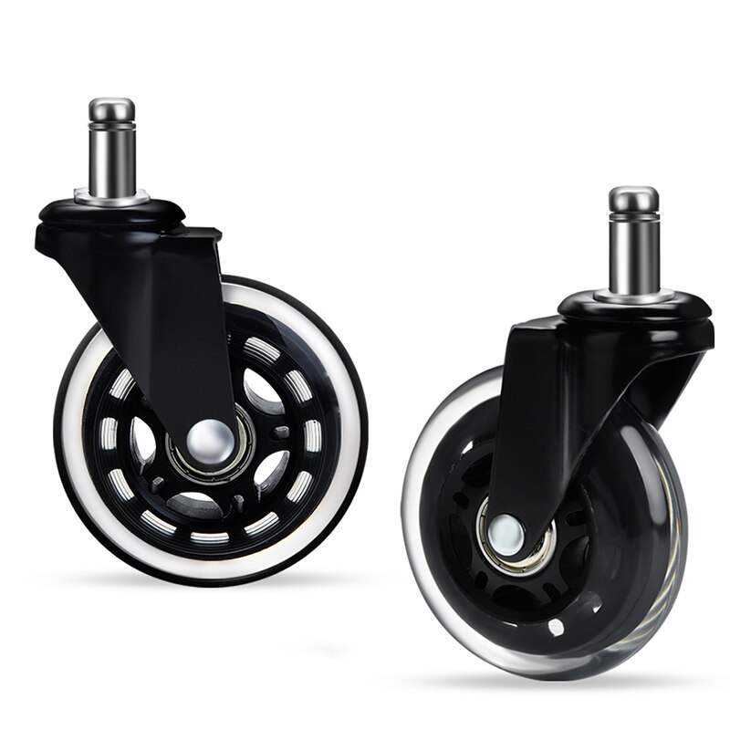 NAIERDI-Rueda silenciosa giratoria universal de 3 pulgadas para silla, ruedecillas de goma de repuesto para asiento de oficina o muebles, blandas y seguras, soportan hasta 60 kg, 5 unidades