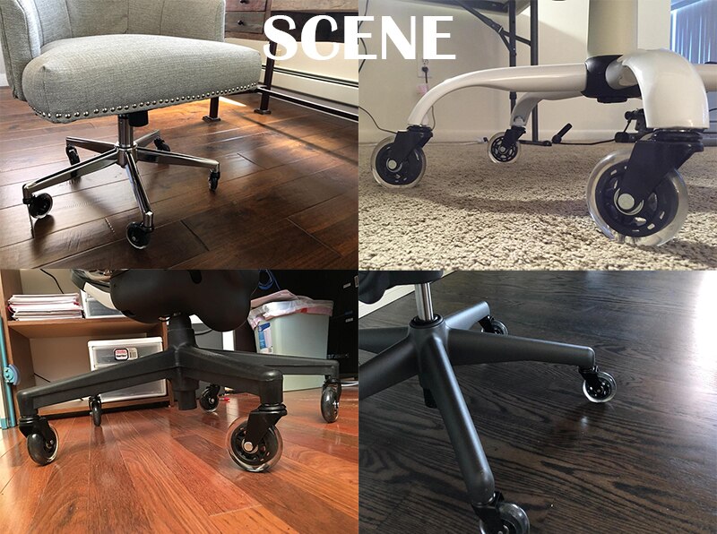 NAIERDI-Rueda silenciosa giratoria universal de 3 pulgadas para silla, ruedecillas de goma de repuesto para asiento de oficina o muebles, blandas y seguras, soportan hasta 60 kg, 5 unidades