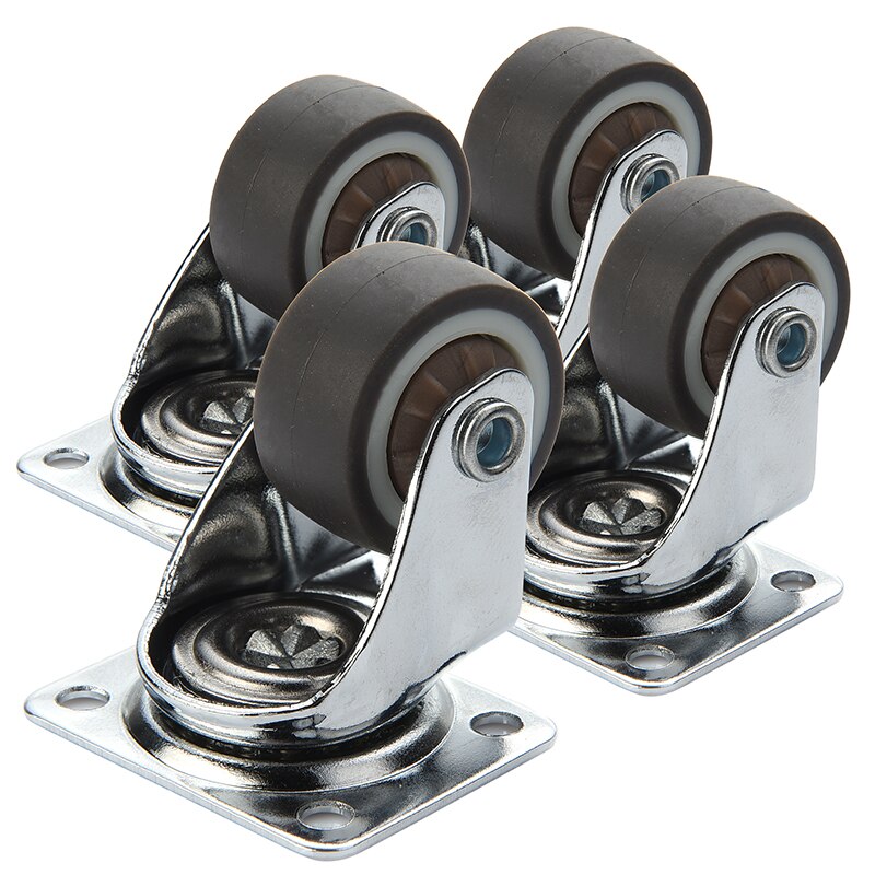 NAIERDI-ruedas giratorias de goma suave TPR, ruedas de rodillo de alta resistencia, con freno, para muebles, plataforma, 4 Uds.