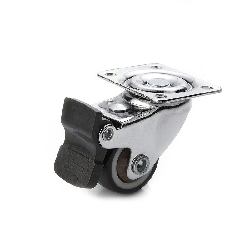 NAIERDI-ruedas giratorias de goma suave TPR, ruedas de rodillo de alta resistencia, con freno, para muebles, plataforma, 4 Uds.