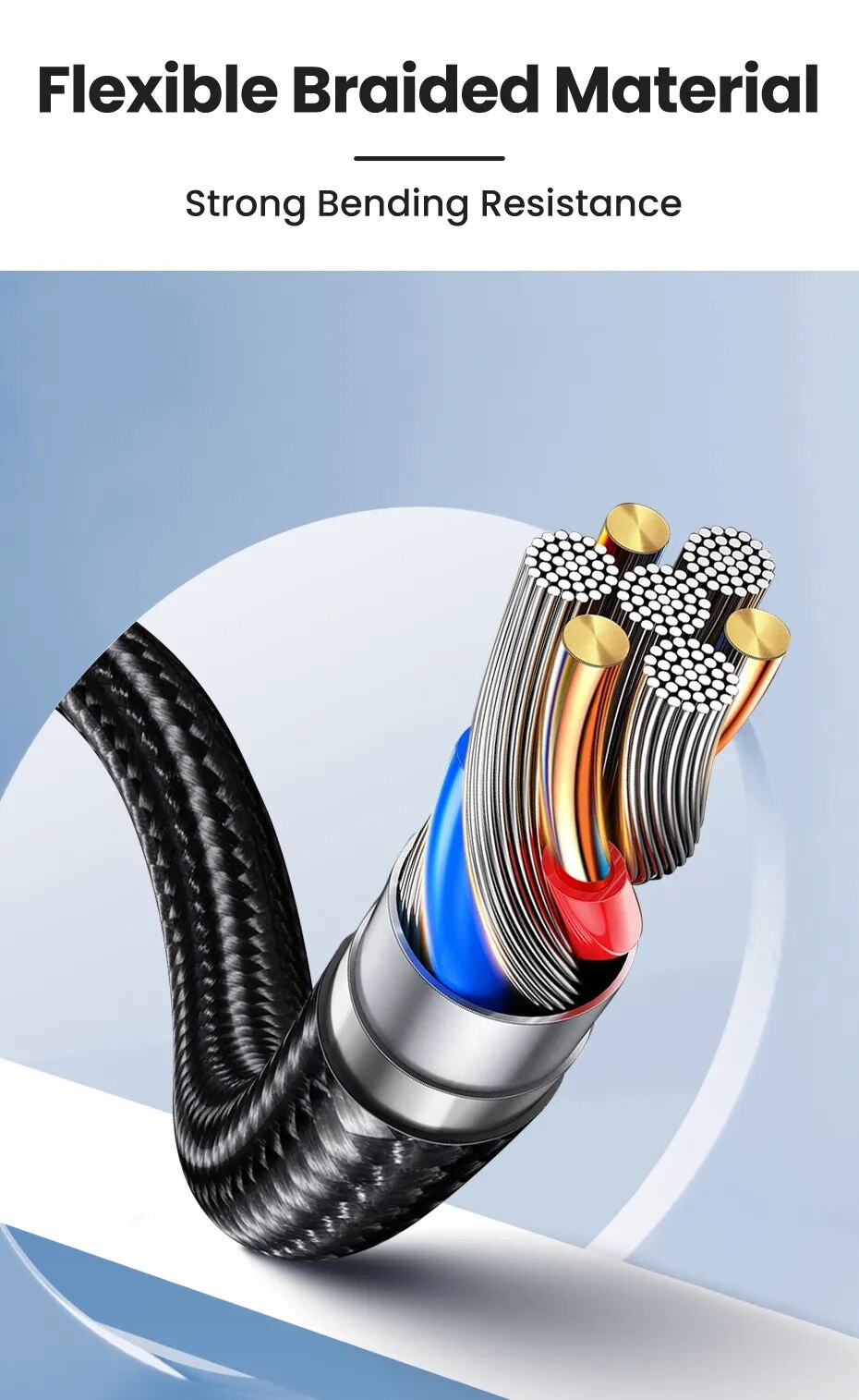 Rocoren-Cable USB tipo C para m&oacute;vil, cargador de carga r&aacute;pida de 100W, para Xiaomi Poco F4, F3, Realme, Huawei 7A, Cable de datos