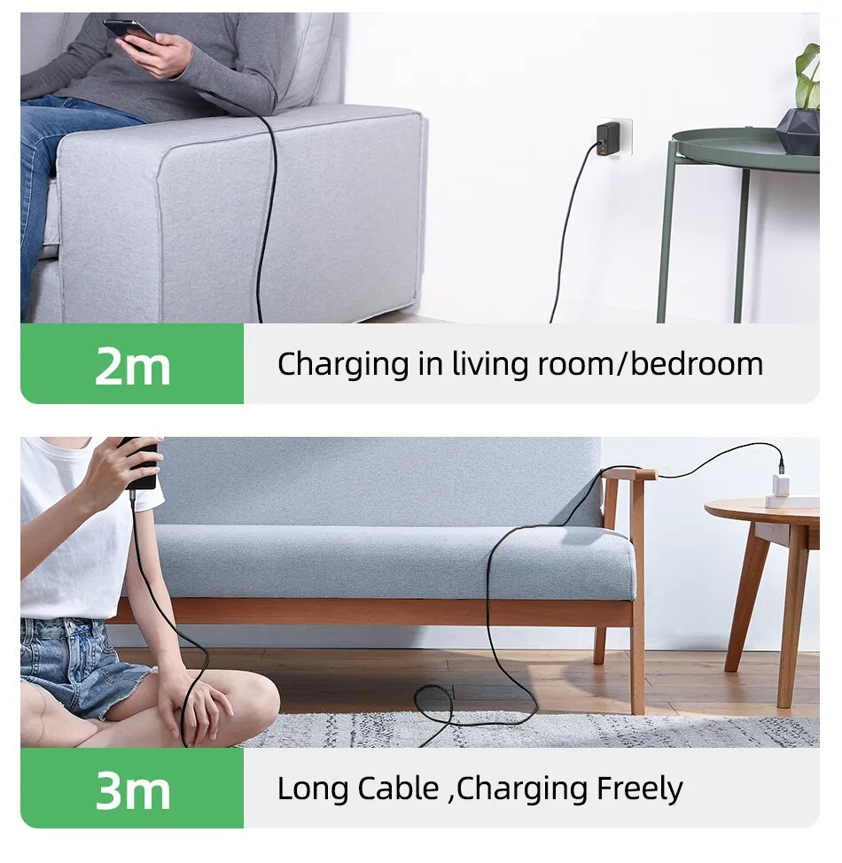 Rocoren-Cable USB tipo C a USB C, cargador de carga r&aacute;pida, 100W, USB-C, PD, para Macbook, Samsung, Xiaomi, 5A