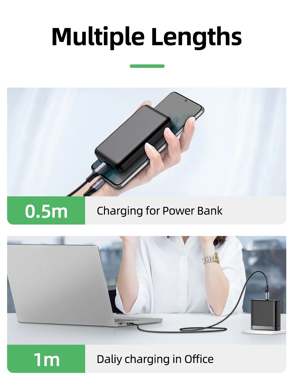 Rocoren-Cable USB tipo C a USB C, cargador de carga r&aacute;pida, 100W, USB-C, PD, para Macbook, Samsung, Xiaomi, 5A