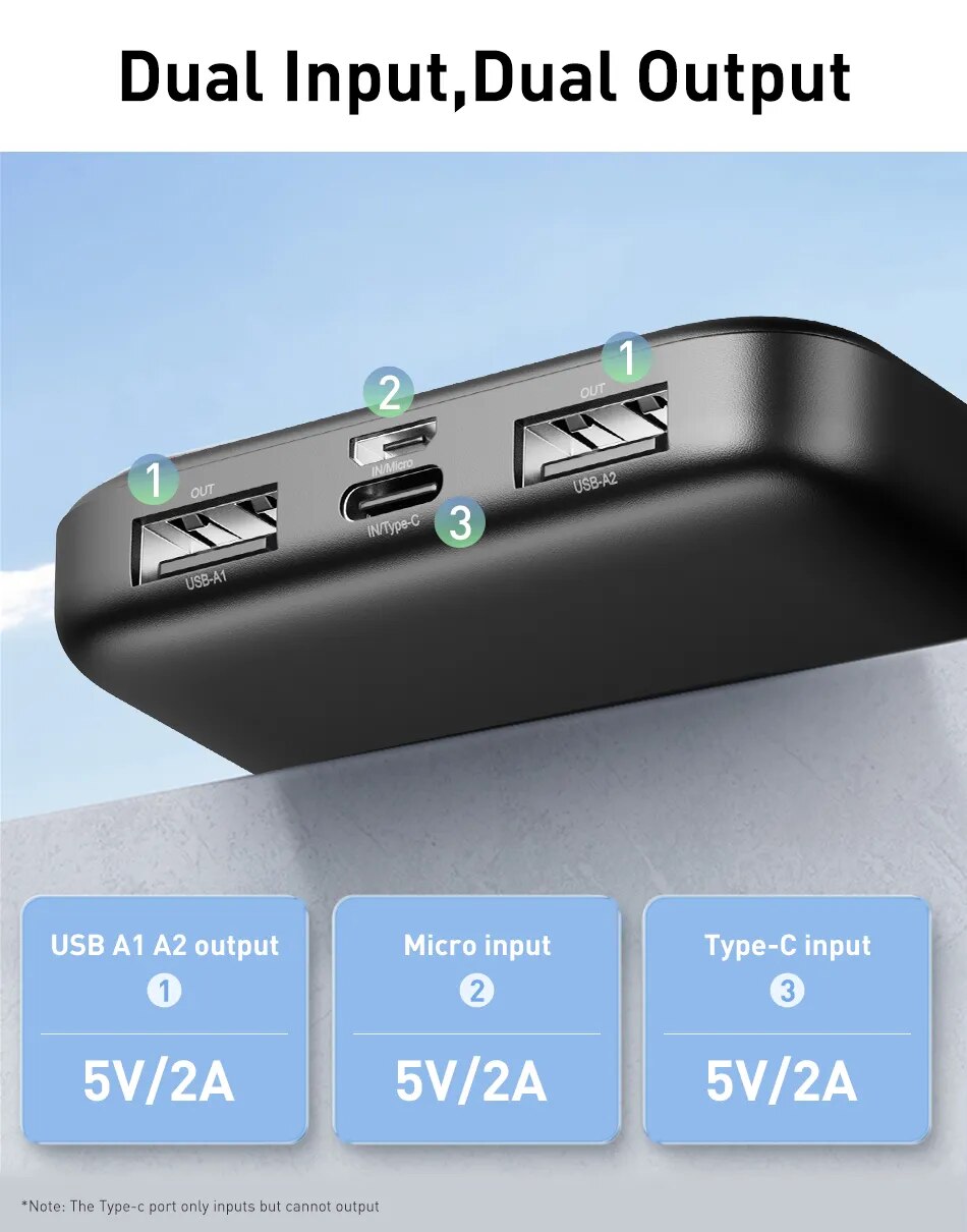 Rocoren-bater&iacute;a externa port&aacute;til de 10000mAh, Powerbank de carga r&aacute;pida 10000 para iPhone, Xiaomi mi POCO