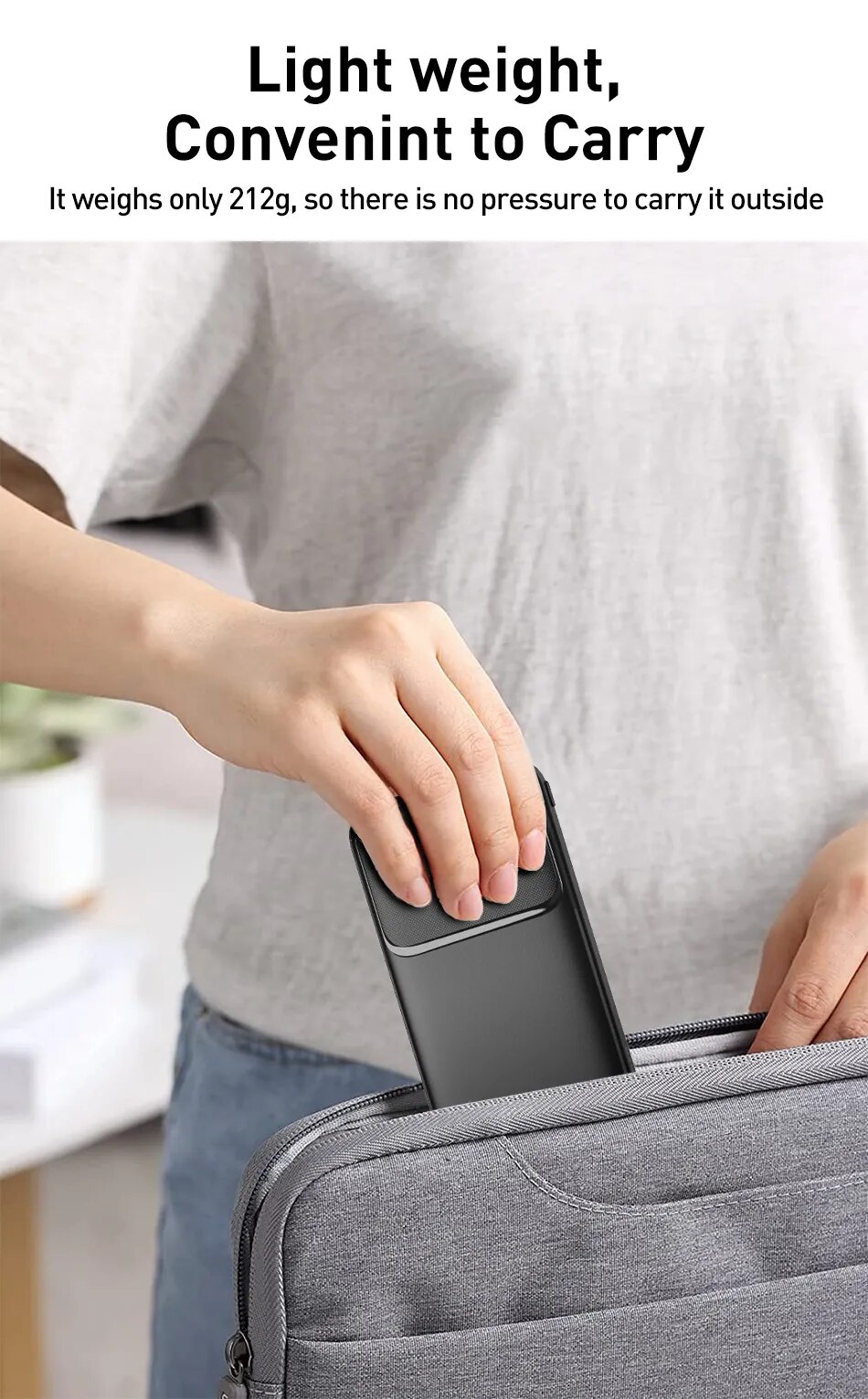 Rocoren-bater&iacute;a externa port&aacute;til de 10000mAh, Powerbank de carga r&aacute;pida 10000 para iPhone, Xiaomi mi POCO