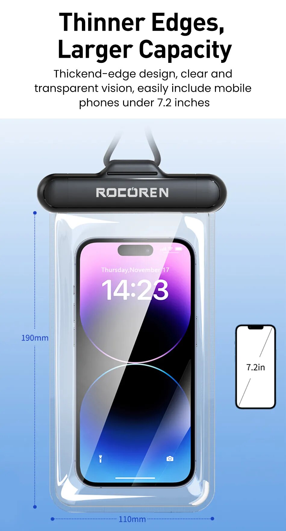 Rocoren-funda de tel&eacute;fono impermeable para iPhone 14, 13, 12 Pro, Samsung, Xiaomi, funda de tel&eacute;fono a prueba de agua, bolsa de protecci&oacute;n Universal