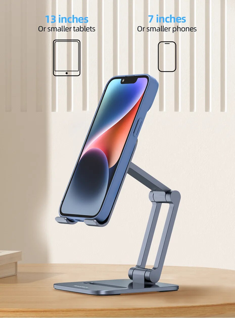 Rocoren-Soporte de escritorio para tel&eacute;fono m&oacute;vil, soporte de Metal plegable para tableta, para iPhone 14, 13, iPad Pro Air, Universal