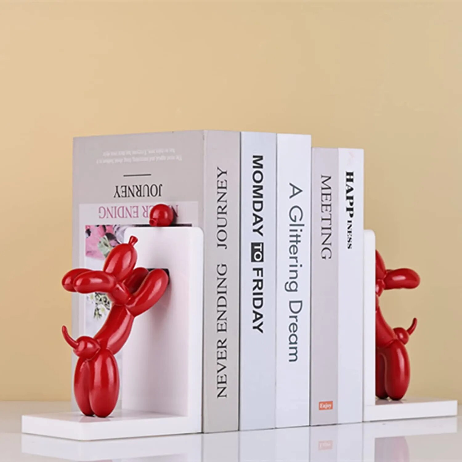Sujetalibros de resina para decoraci&oacute;n del hogar, sujetalibros de estatura de perro moderno, estantes para sujetar libros, soporte de libros resistente, tap&oacute;n para estante