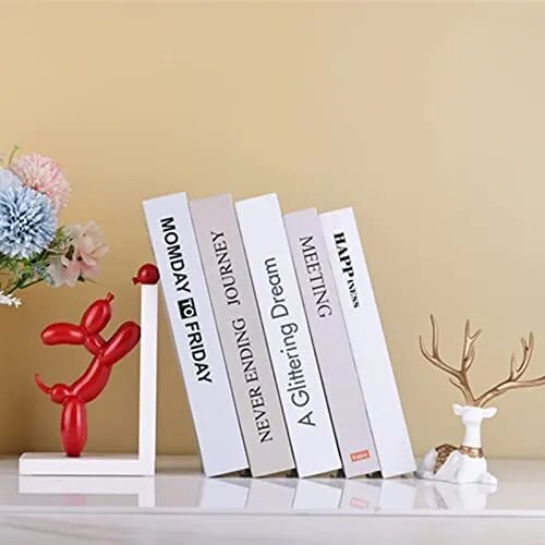 Sujetalibros de resina para decoraci&oacute;n del hogar, sujetalibros de estatura de perro moderno, estantes para sujetar libros, soporte de libros resistente, tap&oacute;n para estante