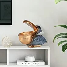 Estatuilla de almacenamiento de llaves de Tuc&aacute;n, estatua de pel&iacute;cano, cesta de almacenamiento de animales, forma de p&aacute;jaros, 8,3 pulgadas