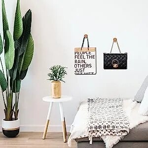 Paquete de 4 ganchos para abrigos, ganchos de madera para pared, ganchos decorativos de madera, ganchos resistentes, colgador de pared antiguo para sala de estar