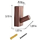 Paquete de 4 ganchos para abrigos, ganchos de madera para pared, ganchos decorativos de madera, ganchos resistentes, colgador de pared antiguo para sala de estar Paquete de 4 ganchos para abrigos, ganchos de madera para pared, ganchos decorativos de madera, ganchos resistentes, colgador de pared antiguo para sala de estar