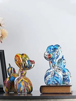 Escultura de perro con globo de Arte Moderno de Color, estatua de perro con globo deslumbrante de pie, estatuillas de decoración de animales de perro con globo colorido Escultura de perro con globo de Arte Moderno de Color, estatua de perro con globo deslumbrante de pie, estatuillas de decoración de animales de perro con globo colorido