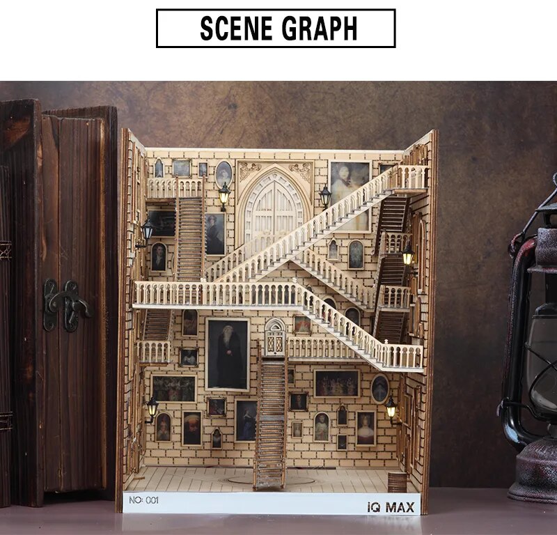 Inserciones de libros de madera, sujetalibros de arte, decoraci&oacute;n de estanter&iacute;a, soporte de jard&iacute;n de hadas, miniaturas, accesorios de decoraci&oacute;n del hogar
