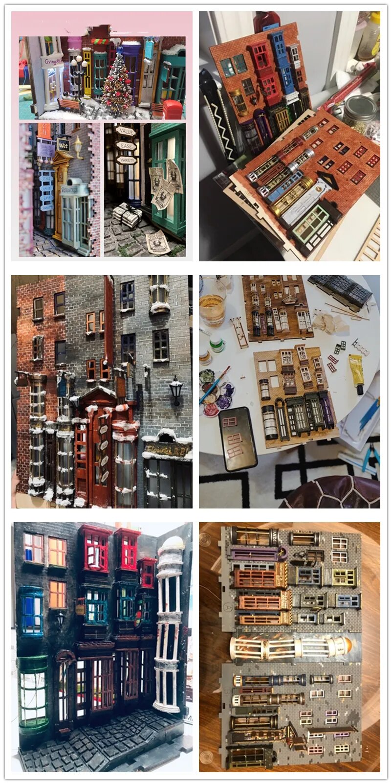 Kit de libros Diagon Alley de madera, soporte de libros, inserto de estanter&iacute;a, decoraci&oacute;n de estanter&iacute;a DIY, Kit de construcci&oacute;n de modelos, libros decorativos de lujo