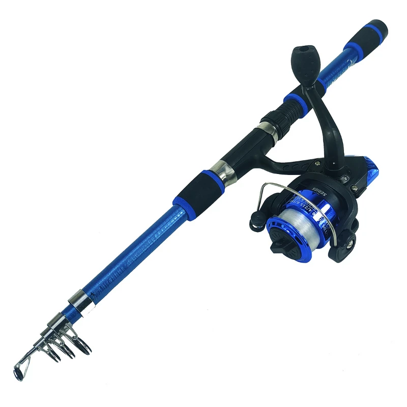 Ca&ntilde;a de pescar giratoria y carrete, Combo1.8M, ca&ntilde;a telesc&oacute;pica con carrete 5,2: 1 3BB, arrastre m&aacute;ximo 5kg, Kit completo de pesca