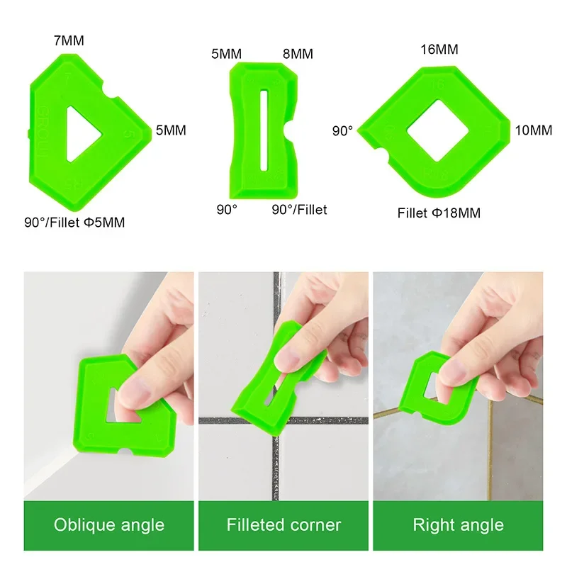 Kit de herramientas para calafateo de silicona, esparcidor sellador de juntas, esp&aacute;tula, raspador para azulejos, ventanas, lechada, eliminaci&oacute;n de bordes, herramientas de construcci&oacute;n de cocina