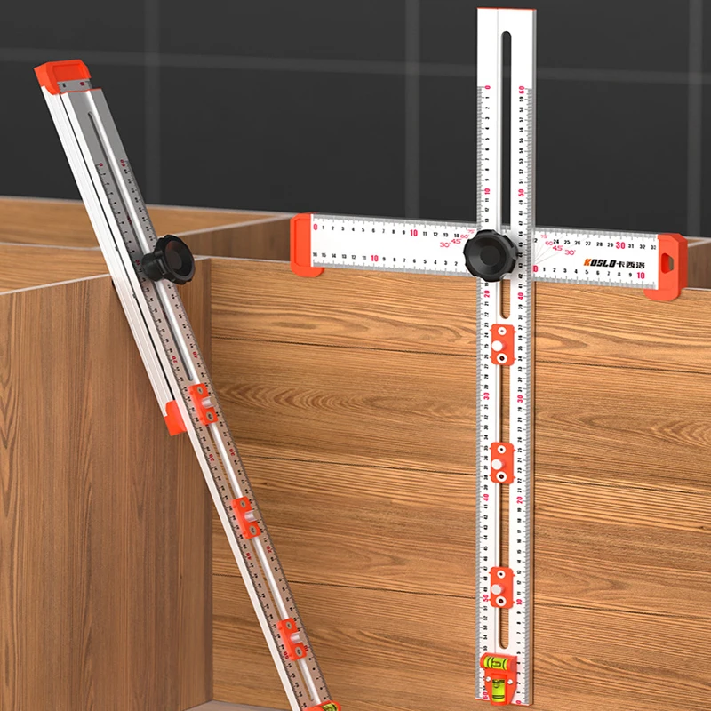 Regla de &aacute;ngulo de alta precisi&oacute;n de 60CM, trazador de carpinter&iacute;a, indicador de marcado de dibujo, regla tipo T de corte cruzado, herramientas de medici&oacute;n