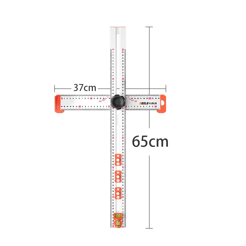 Regla de &aacute;ngulo de alta precisi&oacute;n de 60CM, trazador de carpinter&iacute;a, indicador de marcado de dibujo, regla tipo T de corte cruzado, herramientas de medici&oacute;n