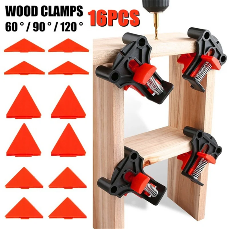 Juego de Clips angulares para carpinter&iacute;a, abrazadera de esquina de 90 grados, abrazadera de marco, herramienta de mano, 1/2/4/16 piezas