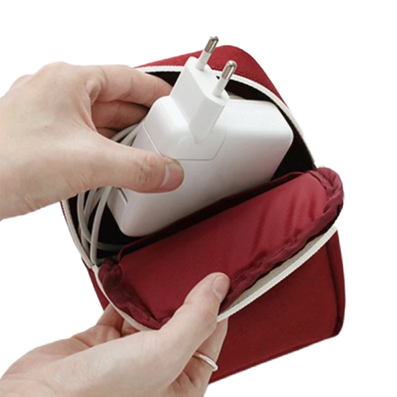 Bolsa organizadora de dispositivos de viaje, bolsa de cable digital port&aacute;til, accesorios electr&oacute;nicos, bolsa de Estuche de transporte de almacenamiento para banco de energ&iacute;a USB
