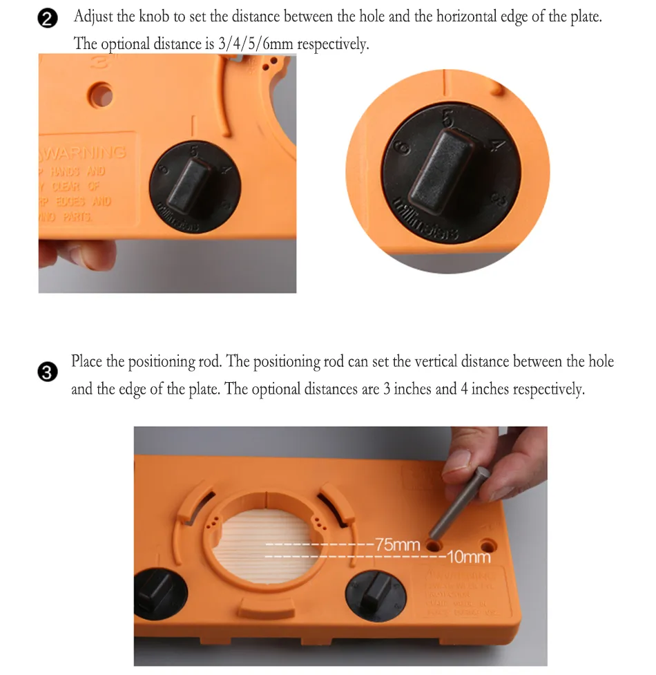 JIGHOLE-Kit de plantilla de bisagra oculta de 35mm, herramientas de carpinter&iacute;a adecuadas para instalaci&oacute;n de bisagras de puerta de armario con marco frontal