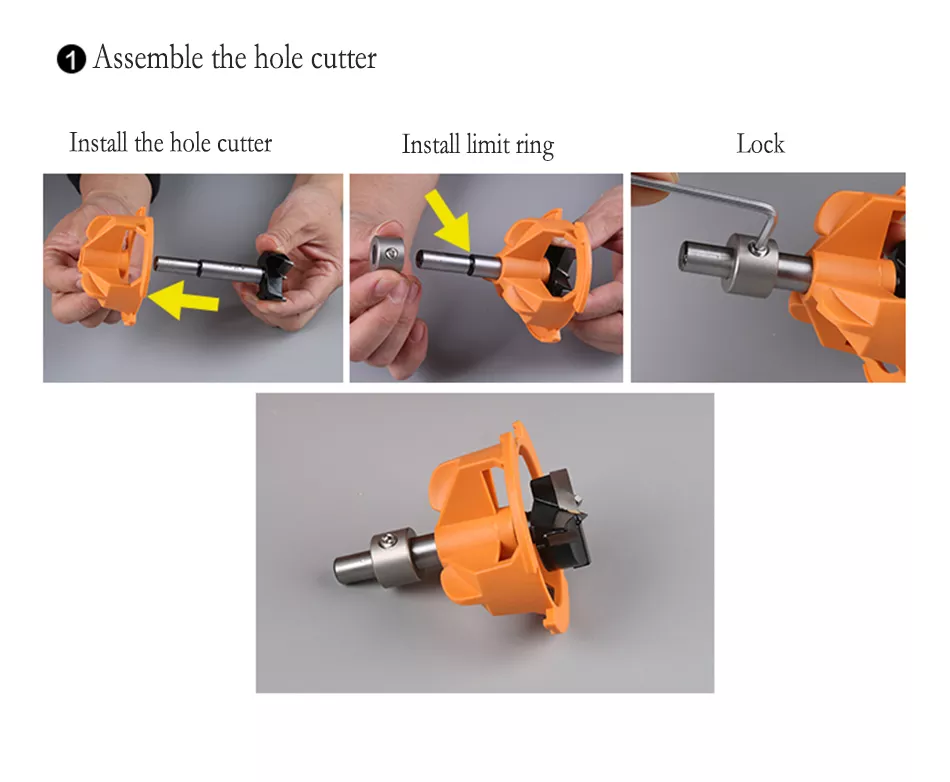 JIGHOLE-Kit de plantilla de bisagra oculta de 35mm, herramientas de carpinter&iacute;a adecuadas para instalaci&oacute;n de bisagras de puerta de armario con marco frontal