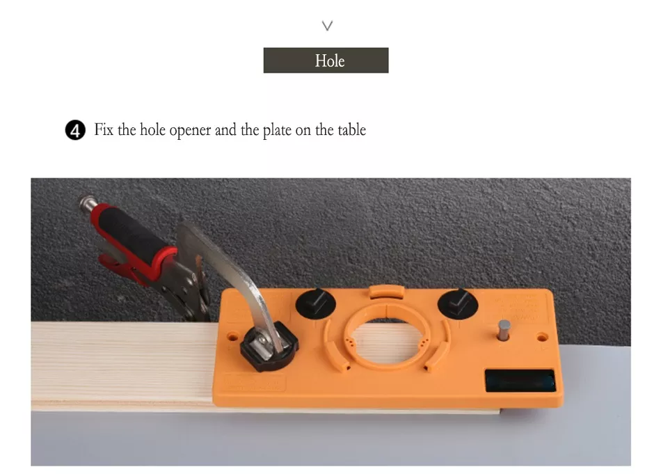 JIGHOLE-Kit de plantilla de bisagra oculta de 35mm, herramientas de carpinter&iacute;a adecuadas para instalaci&oacute;n de bisagras de puerta de armario con marco frontal