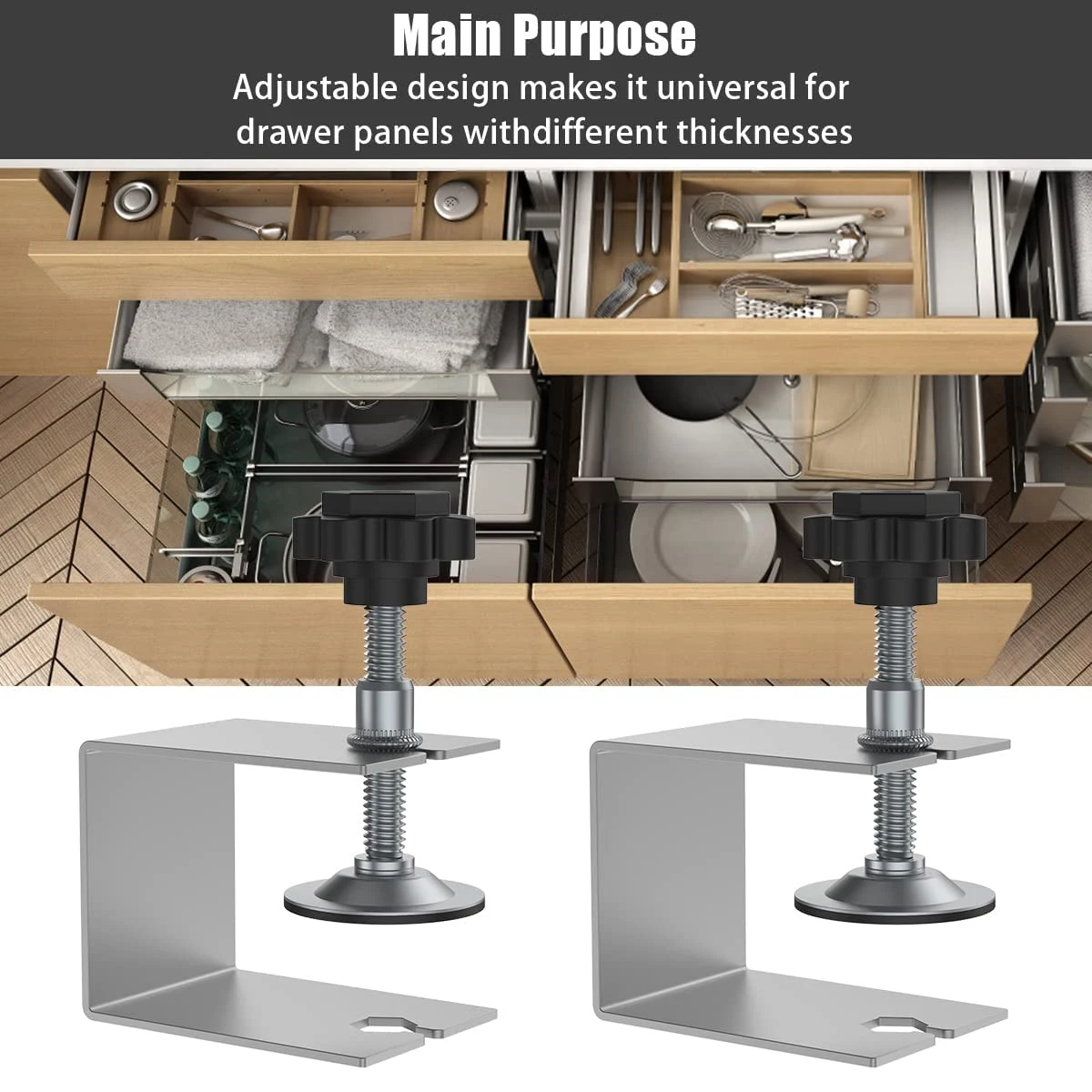 2 uds., herramienta para gabinete de carpinter&iacute;a, accesorios para muebles del hogar, abrazaderas de instalaci&oacute;n frontal de caj&oacute;n de acero, Clips para Panel de caj&oacute;n, herramienta de mano