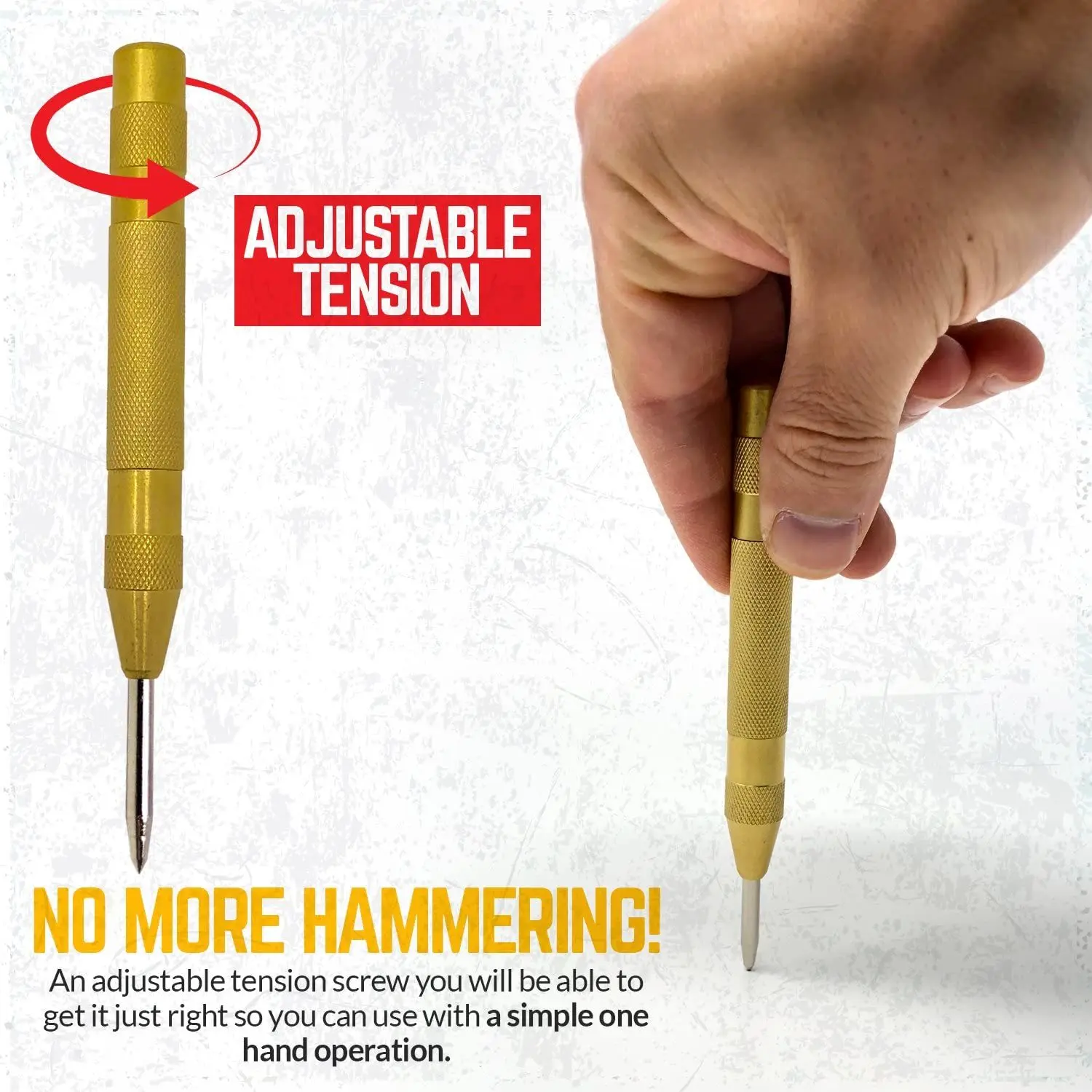 Kerner-punz&oacute;n central autom&aacute;tico para carpinter&iacute;a, perforador de Metal con agujero de acero, marca de pasador autom&aacute;tico, marcador de abolladuras cargado con resorte, herramienta de mano para carpintero