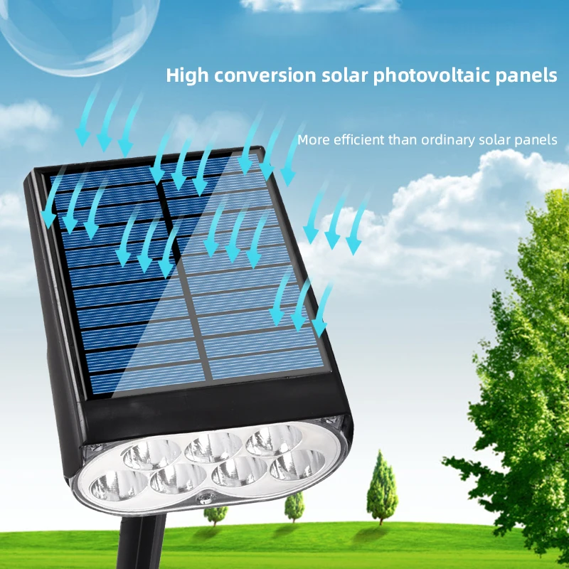 L&aacute;mpara Solar de 7LED con energ&iacute;a Solar, foco Solar ajustable en el suelo IP65, luz de pared de paisaje impermeable, iluminaci&oacute;n para exteriores, 1 Uds.