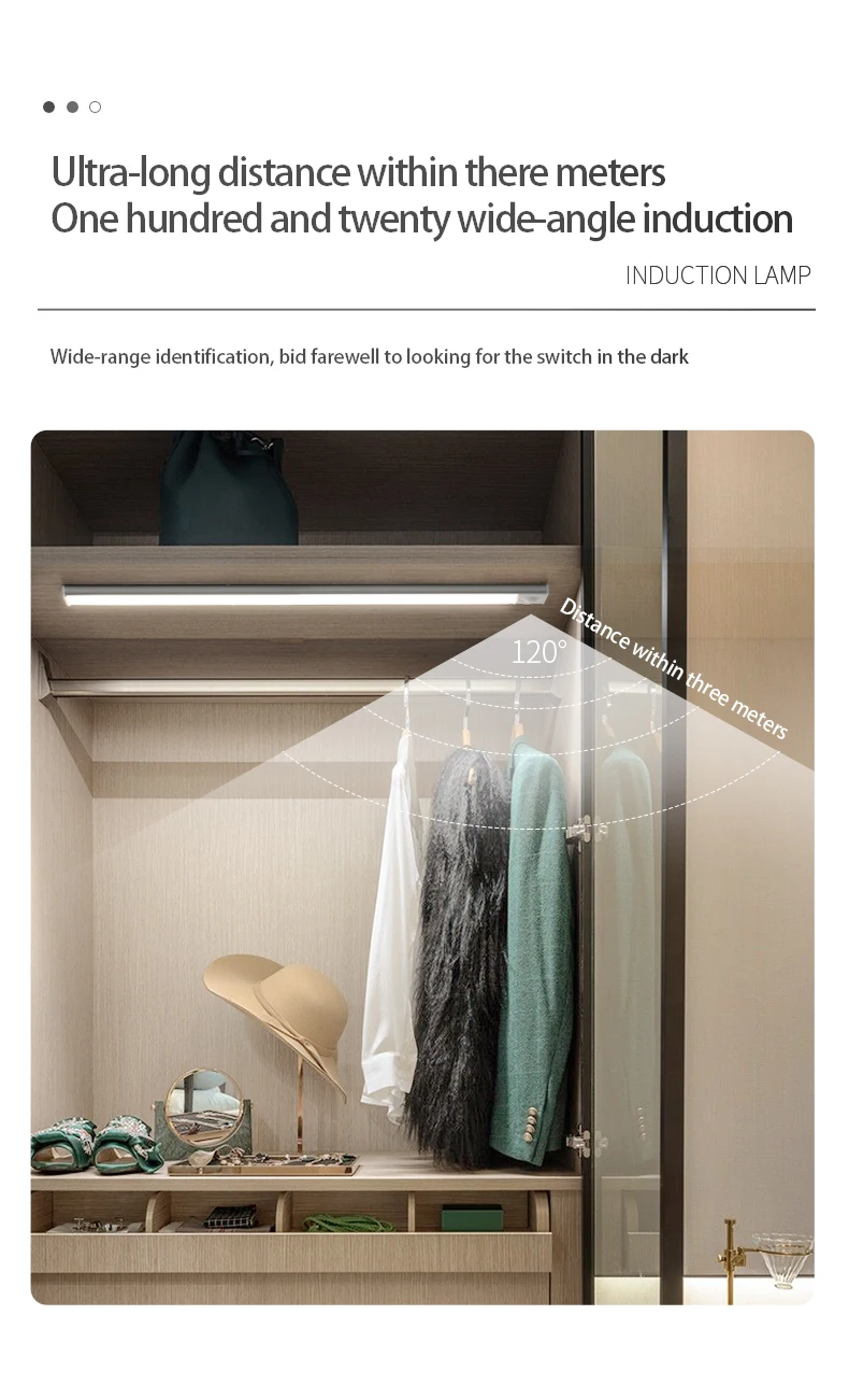 PZSUNLY-Luz LED con Sensor de movimiento para debajo del armario, iluminaci&oacute;n ultrafina para cocina, armario, dormitorio, 20/30/40/50CM