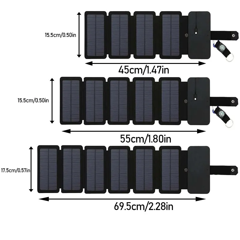 Panel de carga Solar port&aacute;til multifuncional para exteriores, dispositivo de salida USB plegable de 5V y 1a, herramienta de Camping, salida de alta potencia