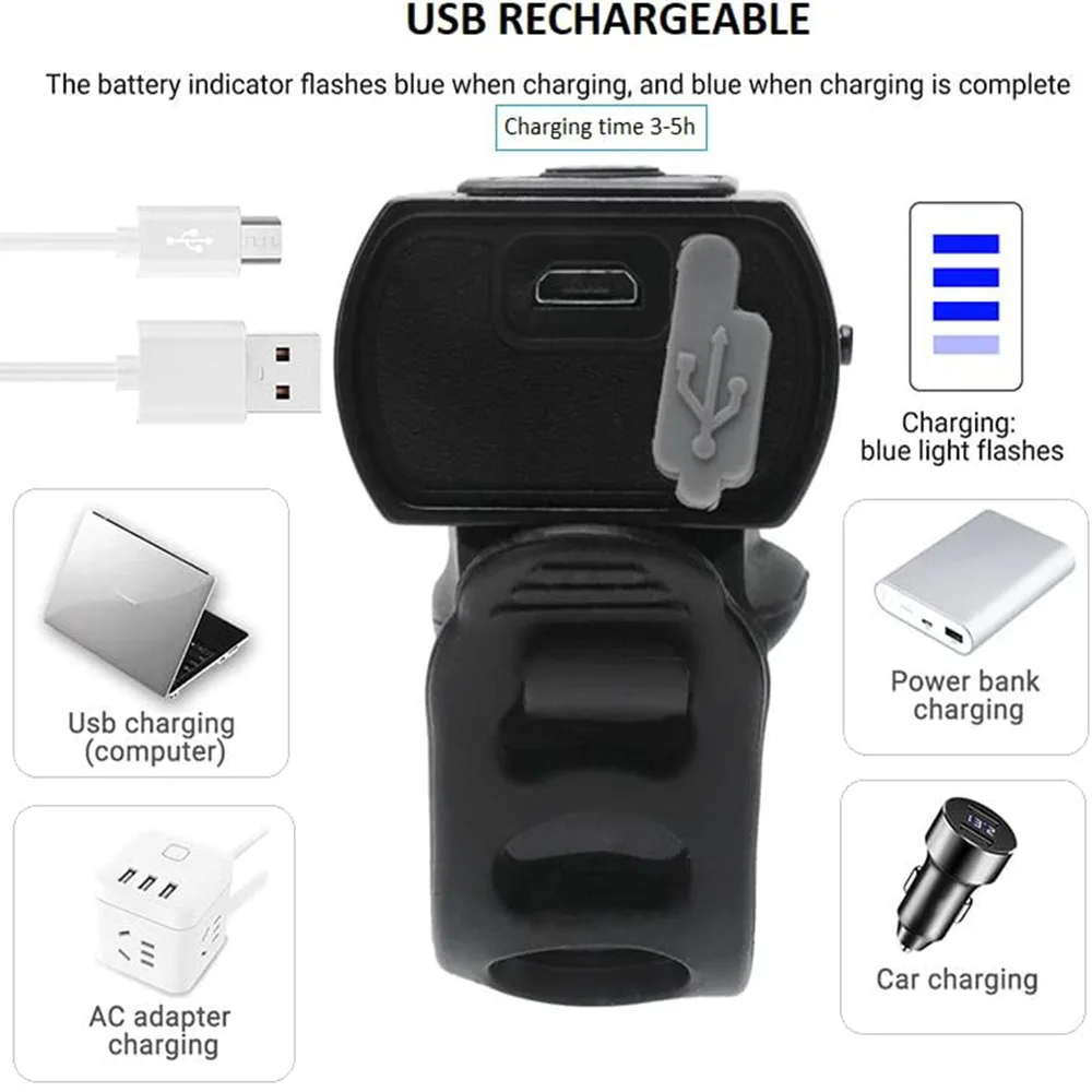 Luz delantera para bicicleta, pantalla de energ&iacute;a recargable por USB, luz Led para bicicleta, resistente al agua, linterna, accesorios para ciclismo