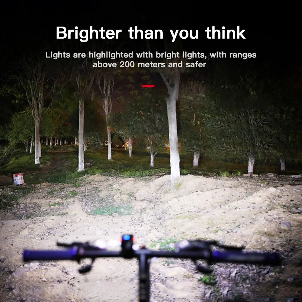 Luz delantera para bicicleta, pantalla de energ&iacute;a recargable por USB, luz Led para bicicleta, resistente al agua, linterna, accesorios para ciclismo
