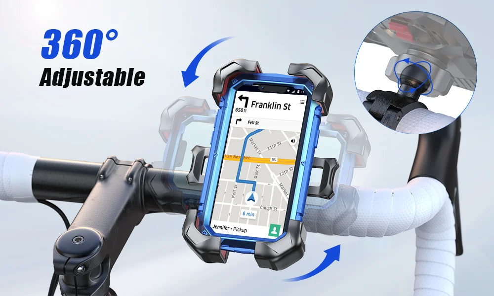 Joyroom-Soporte Universal de tel&eacute;fono para bicicleta, accesorio para bici de 360 a 7 pulgadas, a prueba de golpes, con Clip GPS, vista de 4,7 &deg;