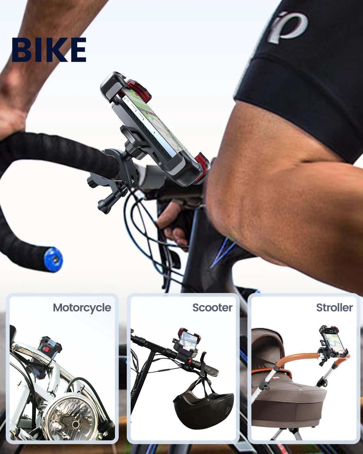 Joyroom-Soporte Universal de tel&eacute;fono para bicicleta, accesorio para bici de 360 a 7 pulgadas, a prueba de golpes, con Clip GPS, vista de 4,7 &deg;