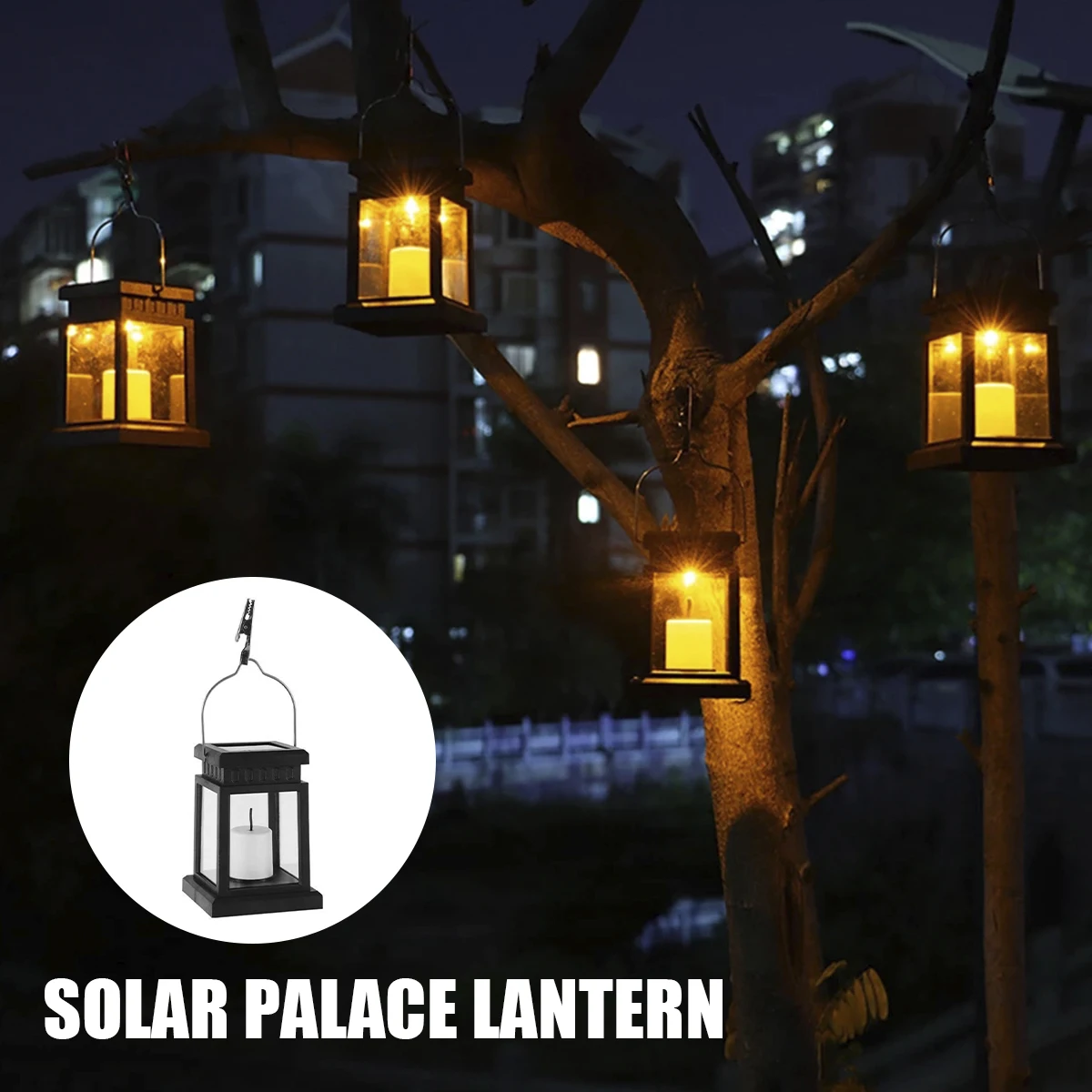 Linterna de vela Solar para exteriores, farol LED Solar para exteriores, IP44 impermeable, luz colgante, encendido/apagado autom&aacute;tico, luz de paisaje Solar