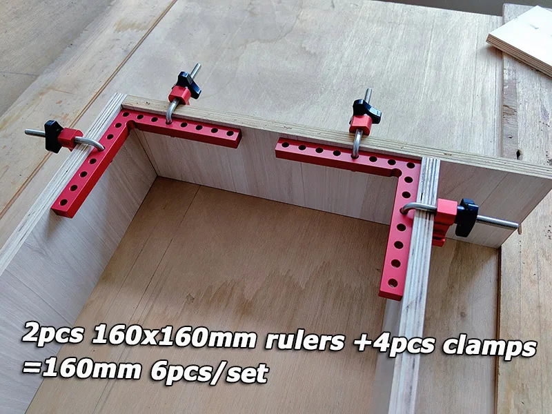 Cuadrados de posicionamiento de 90 grados, abrazaderas de &aacute;ngulo recto para carpinter&iacute;a, abrazadera de esquina, Herramienta de sujeci&oacute;n de carpintero para armarios
