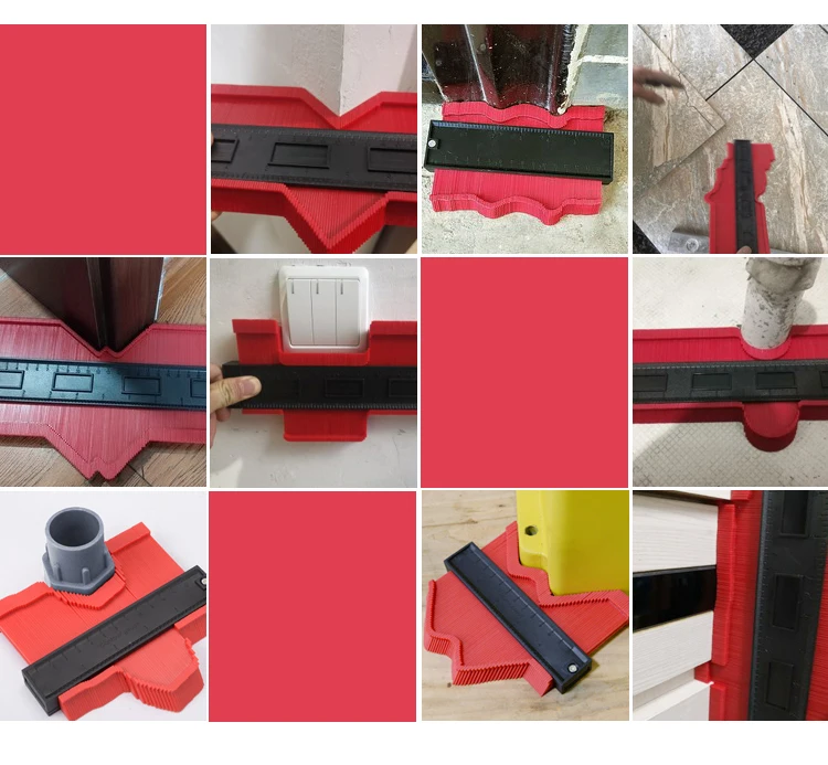 Calibrador de forma duplicador de perfil, plantilla de contorno de pl&aacute;stico, herramienta de medici&oacute;n de copia de contorno