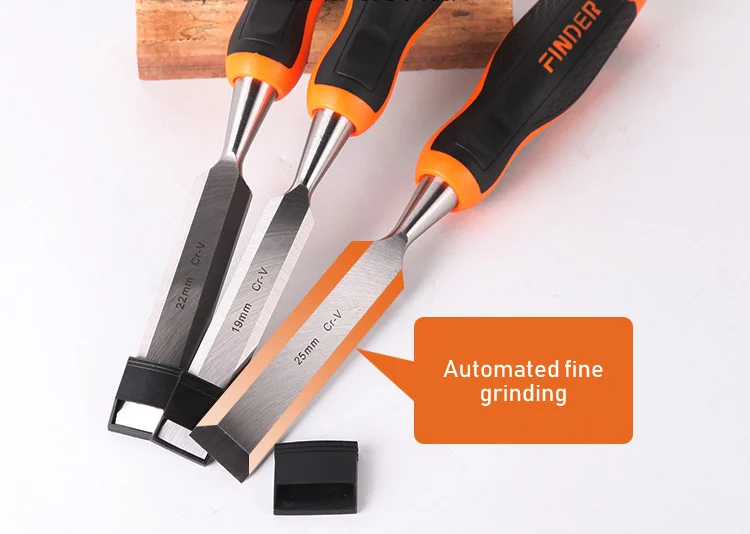 Cincel plano para carpinter&iacute;a, mango de fibra de pl&aacute;stico TPR, herramientas de carpinter&iacute;a, cuchillo de tallado plano, 1 unidad