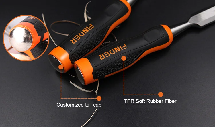 Cincel plano para carpinter&iacute;a, mango de fibra de pl&aacute;stico TPR, herramientas de carpinter&iacute;a, cuchillo de tallado plano, 1 unidad