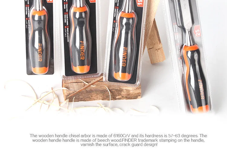 Cincel plano para carpinter&iacute;a, mango de fibra de pl&aacute;stico TPR, herramientas de carpinter&iacute;a, cuchillo de tallado plano, 1 unidad