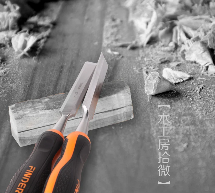 Cincel plano para carpinter&iacute;a, mango de fibra de pl&aacute;stico TPR, herramientas de carpinter&iacute;a, cuchillo de tallado plano, 1 unidad