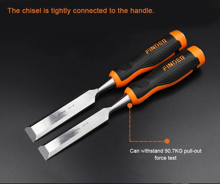 Cincel plano para carpinter&iacute;a, mango de fibra de pl&aacute;stico TPR, herramientas de carpinter&iacute;a, cuchillo de tallado plano, 1 unidad