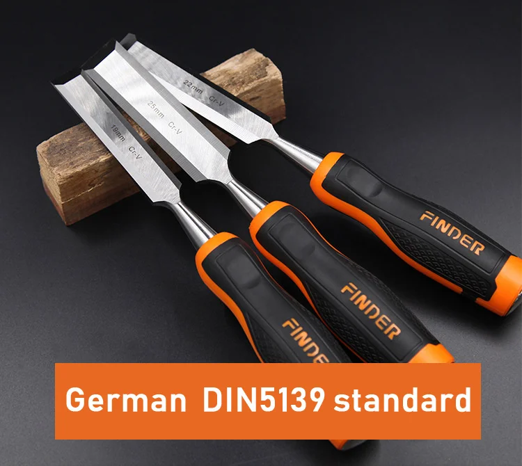 Cincel plano para carpinter&iacute;a, mango de fibra de pl&aacute;stico TPR, herramientas de carpinter&iacute;a, cuchillo de tallado plano, 1 unidad